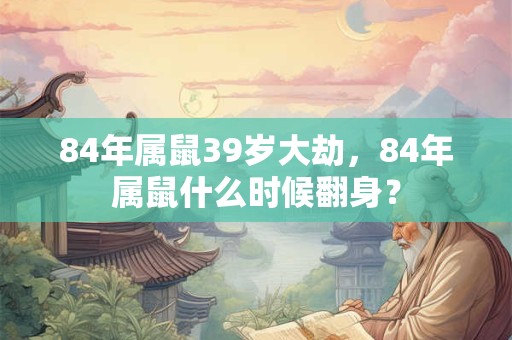 84年属鼠39岁大劫，84年属鼠什么时候翻身？