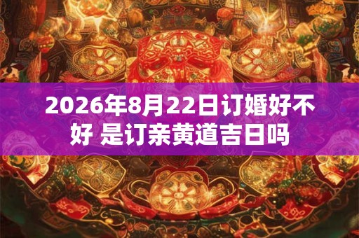 2026年8月22日订婚好不好 是订亲黄道吉日吗