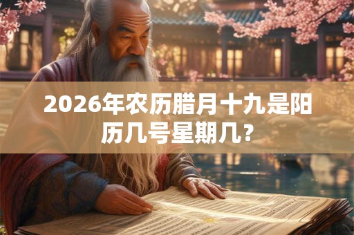 2026年农历腊月十九是阳历几号星期几？