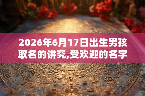 2026年6月17日出生男孩取名的讲究,受欢迎的名字大全
