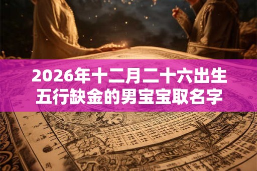 2026年十二月二十六出生五行缺金的男宝宝取名字