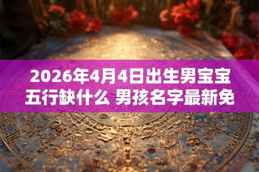 2026年4月4日出生男宝宝五行缺什么 男孩名字最新免费版