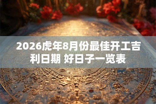 2026虎年8月份最佳开工吉利日期 好日子一览表