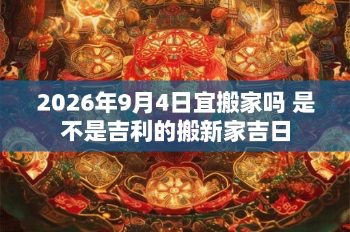 2026年9月4日宜搬家吗 是不是吉利的搬新家吉日