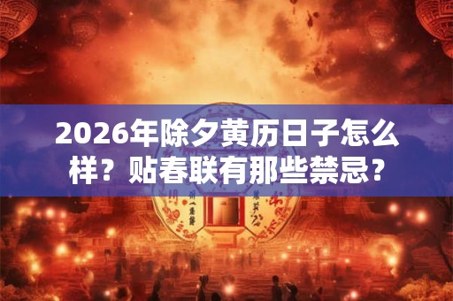 2026年除夕黄历日子怎么样？贴春联有那些禁忌？