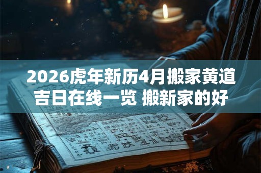 2026虎年新历4月搬家黄道吉日在线一览 搬新家的好日子