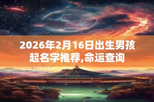 2026年2月16日出生男孩起名字推荐,命运查询