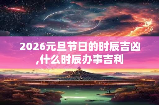 2026元旦节日的时辰吉凶,什么时辰办事吉利