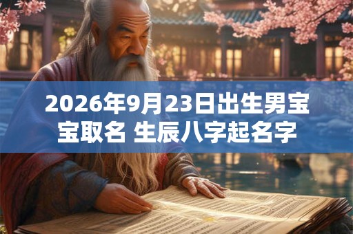 2026年9月23日出生男宝宝取名 生辰八字起名字 2026年9月23日出生男宝宝取名 生辰八字起名字