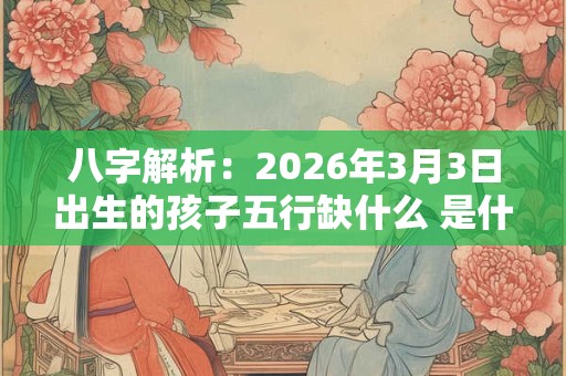 八字解析：2026年3月3日出生的孩子五行缺什么 是什么命