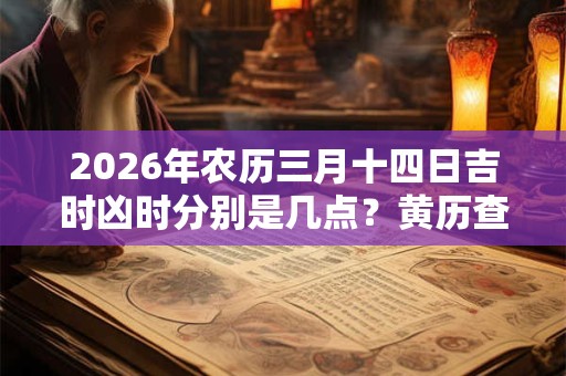 2026年农历三月十四日吉时凶时分别是几点？黄历查询