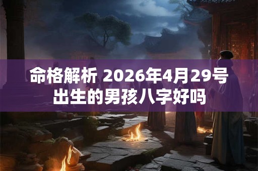 命格解析 2026年4月29号出生的男孩八字好吗
