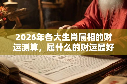 2026年各大生肖属相的财运测算，属什么的财运最好？