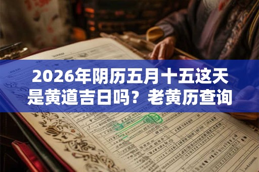 2026年阴历五月十五这天是黄道吉日吗？老黄历查询宜忌