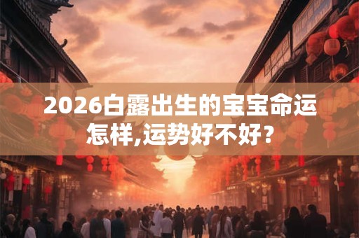 2026白露出生的宝宝命运怎样,运势好不好? 2026白露出生的宝宝命运怎样,运势好不好?