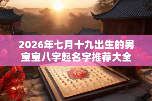 2026年七月十九出生的男宝宝八字起名字推荐大全