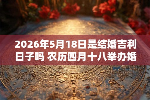 2026年5月18日是结婚吉利日子吗 农历四月十八举办婚礼怎么样