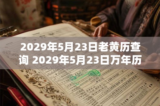 2029年5月23日老黄历查询 2029年5月23日万年历黄道吉日