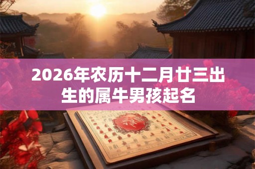 2026年农历十二月廿三出生的属牛男孩起名