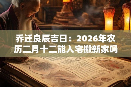 乔迁良辰吉日：2026年农历二月十二能入宅搬新家吗