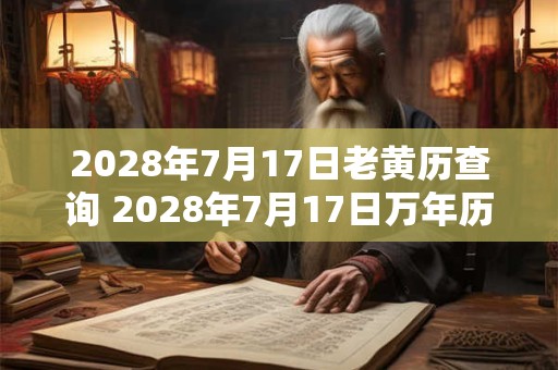 2028年7月17日老黄历查询 2028年7月17日万年历黄道吉日
