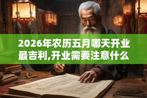 2026年农历五月哪天开业最吉利,开业需要注意什么？