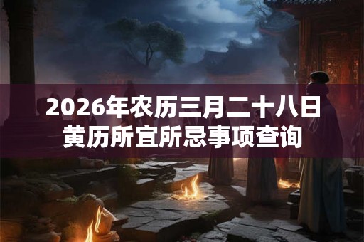 2026年农历三月二十八日黄历所宜所忌事项查询