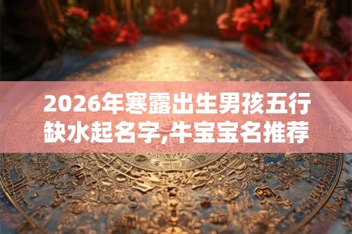 2026年寒露出生男孩五行缺水起名字,牛宝宝名推荐