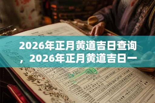 2026年正月黄道吉日查询，2026年正月黄道吉日一览表