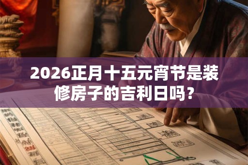 2026正月十五元宵节是装修房子的吉利日吗？