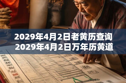 2029年4月2日老黄历查询 2029年4月2日万年历黄道吉日