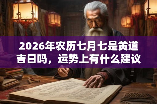 2026年农历七月七是黄道吉日吗，运势上有什么建议？