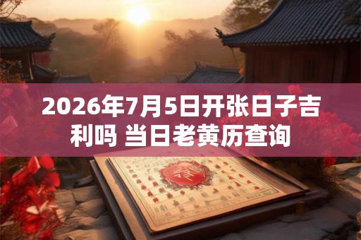 2026年7月5日开张日子吉利吗 当日老黄历查询