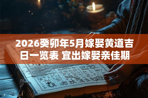 2026癸卯年5月嫁娶黄道吉日一览表 宜出嫁娶亲佳期 2026癸卯年5月嫁娶黄道吉日一览表 宜出嫁娶亲佳期