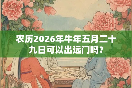农历2026年牛年五月二十九日可以出远门吗? 农历2026年牛年五月二十九日可以出远门吗?