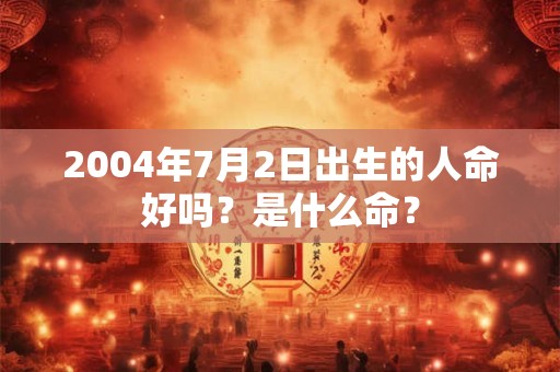 2004年7月2日出生的人命好吗？是什么命？