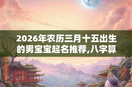 2026年农历三月十五出生的男宝宝起名推荐,八字算命 2026年农历三月十五出生的男宝宝起名推荐,八字算命