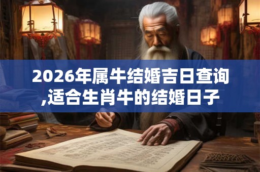 2026年属牛结婚吉日查询,适合生肖牛的结婚日子