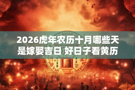 2026虎年农历十月哪些天是嫁娶吉日 好日子看黄历