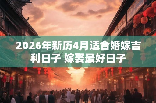 2026年新历4月适合婚嫁吉利日子 嫁娶最好日子 2026年新历4月适合婚嫁吉利日子 嫁娶最好日子
