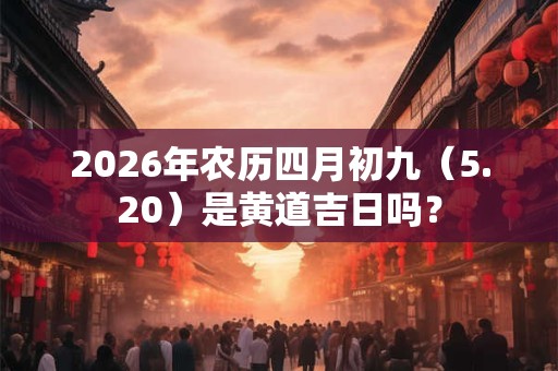 2026年农历四月初九（5.20）是黄道吉日吗？
