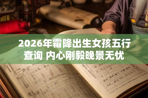 2026年霜降出生女孩五行查询 内心刚毅晚景无忧