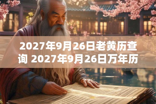 2027年9月26日老黄历查询 2027年9月26日万年历黄道吉日