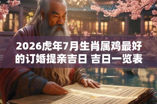 2026虎年7月生肖属鸡最好的订婚提亲吉日 吉日一览表