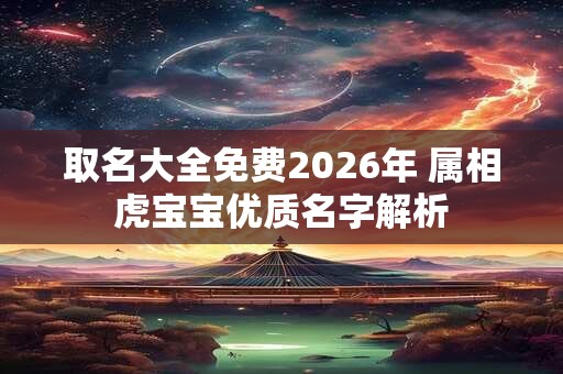 取名大全免费2026年 属相虎宝宝优质名字解析 取名大全免费2026年 属相虎宝宝优质名字解析