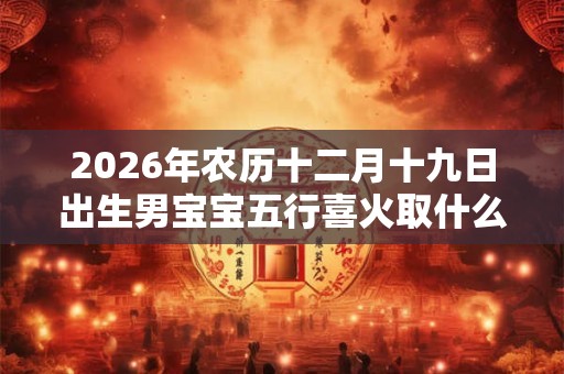 2026年农历十二月十九日出生男宝宝五行喜火取什么名字？