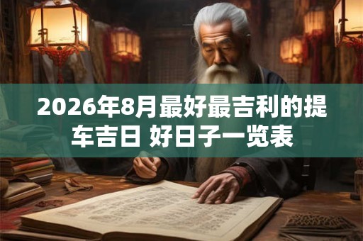 2026年8月最好最吉利的提车吉日 好日子一览表