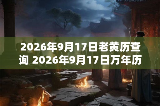 2026年9月17日老黄历查询 2026年9月17日万年历黄道吉日 2026年9月17日老黄历查询 2026年9月17日万年历黄道吉日