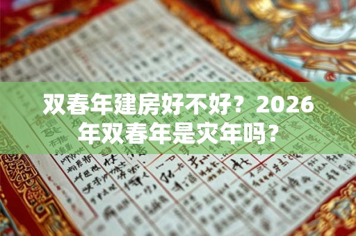 双春年建房好不好?2026年双春年是灾年吗? 双春年建房好不好?2026年双春年是灾年吗?