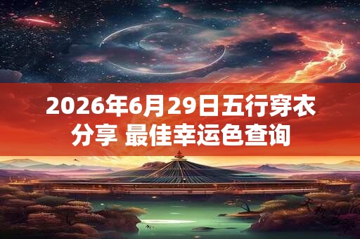 2026年6月29日五行穿衣分享 最佳幸运色查询